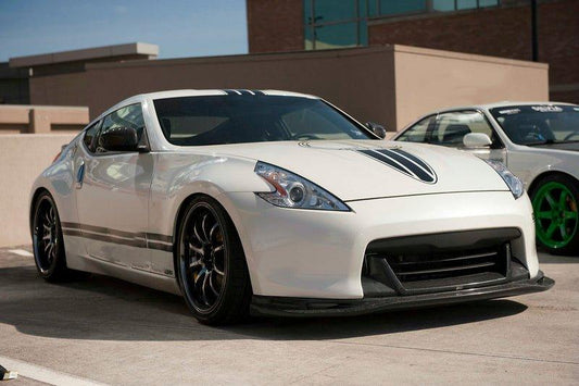 Nissan 370Z Sport Touring Base Fairlady Z Z34 Pre-Facelift 2009 2010 2011 with Aftermarket Parts - TPS Style Front Lip Carbon Fiber / FRP from EPR USA