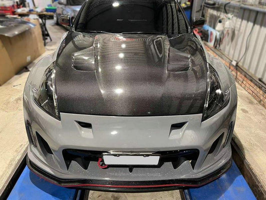 Nissan 370Z Sport Touring Base Fairlady Z Z34 Pre-Facelift 2009 2010 2011 & 370Z Sport Touring Base Fairlady Z Z34 Facelift 2012 2013 2014 2015 2016 2017 2018 2019 2020 & Nismo V1 2009 2010 2011 & Nismo V2 2012 2013 2014 2015 2016 2017 2018 2019 2020 with Aftermarket Parts - Front Bumper Carbon Fiber from EPR USA