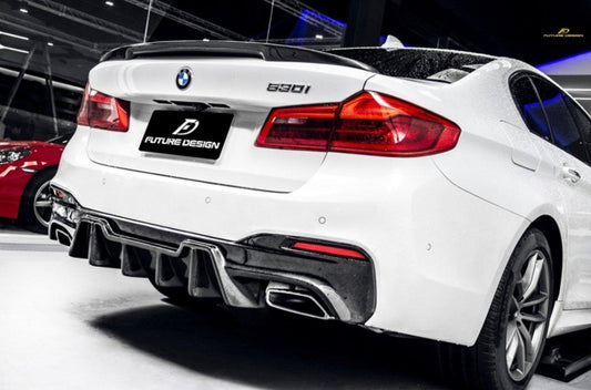 Future Design Carbon Carbon Fiber Rear Diffuser GT Style For BMW 5 Series G30 530i 540i 2017-ON - Performance SpeedShop