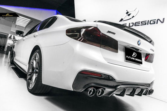 Future Design Carbon Carbon Fiber Rear Diffuser GT Style For BMW 5 Series G30 530i 540i 2017-ON - Performance SpeedShop