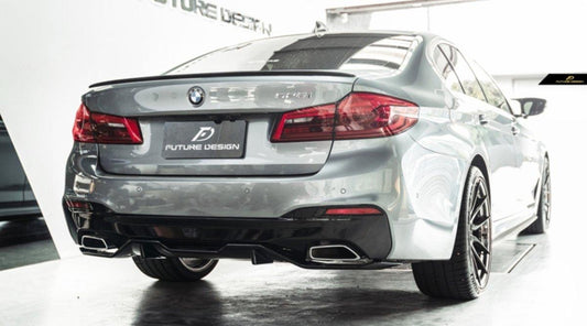 Future Design Carbon Carbon Fiber Rear Diffuser M Performance Style For BMW 5 Series G30 530i 540i 2017-ON - Performance SpeedShop