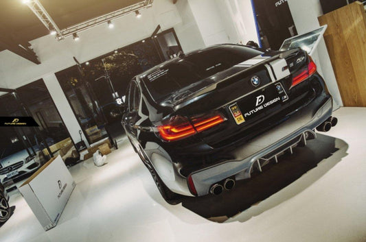 Future Design Carbon Carbon Fiber Rear Diffuser M5 Performance Style For BMW 5 Series G30 530i 540i 2017-ON - Performance SpeedShop