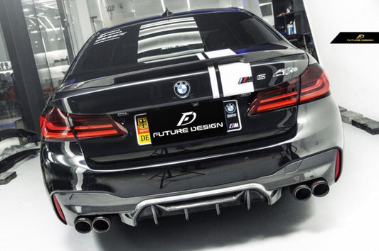 Future Design Carbon Carbon Fiber Rear Diffuser M5 Performance Style For BMW 5 Series G30 530i 540i 2017-ON - Performance SpeedShop