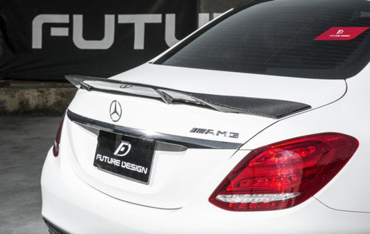 Future Design Carbon Carbon Fiber Rear Spoiler R Style for Mercedes Benz 2015-ON W205 C300 C43 C63 Sedan 4 Door Coupe 2 Door - Performance SpeedShop