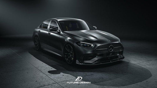 Future Design Carbon Fiber FD FRONT LIP (3 Pcs) for W206 C300 with AMG Package Sedan 2021-ON - Performance SpeedShop