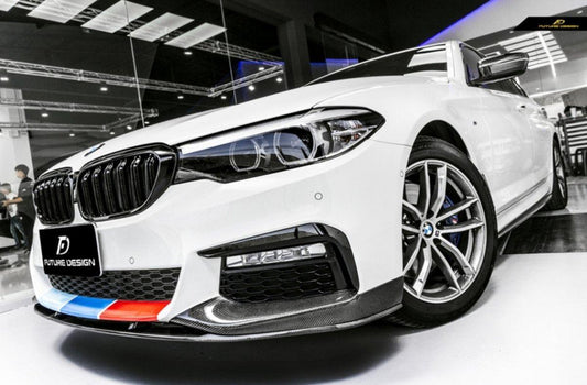 Future Design Carbon Fiber Front Lip M Performance Style For BMW 5 Series G30 530i 540i 2017-2020 Pre-facelift - Performance SpeedShop