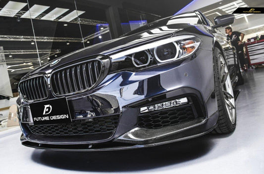 Future Design Carbon Fiber Front Lip M Performance Style For BMW 5 Series G30 530i 540i 2017-2020 Pre-facelift - Performance SpeedShop