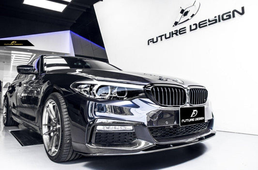 Future Design Carbon Fiber Front Lip M Performance Style For BMW 5 Series G30 530i 540i 2017-2020 Pre-facelift - Performance SpeedShop