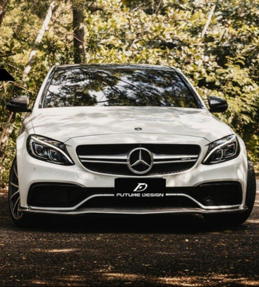 Future Design Carbon Fiber Front Lip PSM Style for W205 C63 AMG Sedan 2015-ON - Performance SpeedShop