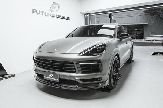 Future Design Carbon Fiber FRONT LIP SPLITTER for Porsche Cayenne Coupe 9Y3 - Performance SpeedShop