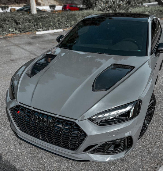 Audi RS5 S5 A5 B9 B9.5 2017-ON with Aftermarket Parts - V1 Hood Bonnet Carbon Fiber / FRP from Future Design Carbon
