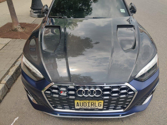 Audi RS5 S5 A5 B9 B9.5 2017-ON with Aftermarket Parts - V1 Hood Bonnet Carbon Fiber / FRP from Future Design Carbon