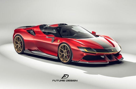 Ferrari SF90 Stradale & Spider 2021 2022 2023 2024 2025 with Aftermarket Parts - Side Skirts Pre-preg Carbon Fiber from Future Design