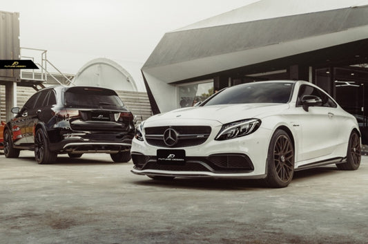 Future Design Carbon Fiber Side Skirts GT Style for Mercedes Benz W205 2015-ON C300 C43 C63 AMG Coupe 2 Door Sedan 4 Door - Performance SpeedShop
