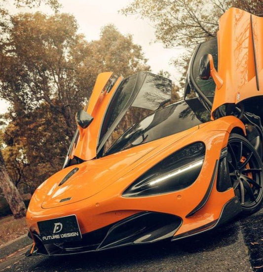 McLaren 720S 2018 2019 2020 2021 2022 2023 with Aftermarket Parts - Front Lip Replacement Carbon Fiber / FRP from Future Design