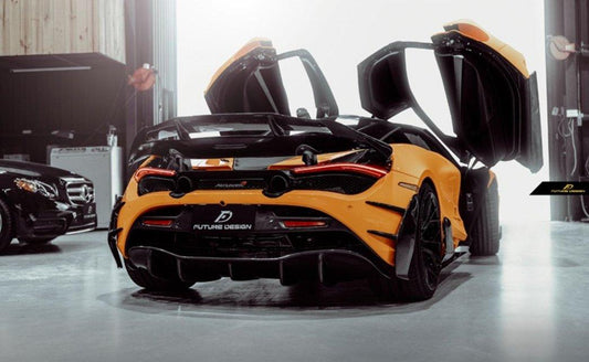 Future Design Carbon McLaren 720S Carbon Fiber Rear Bumper Side Valences - Performance SpeedShop