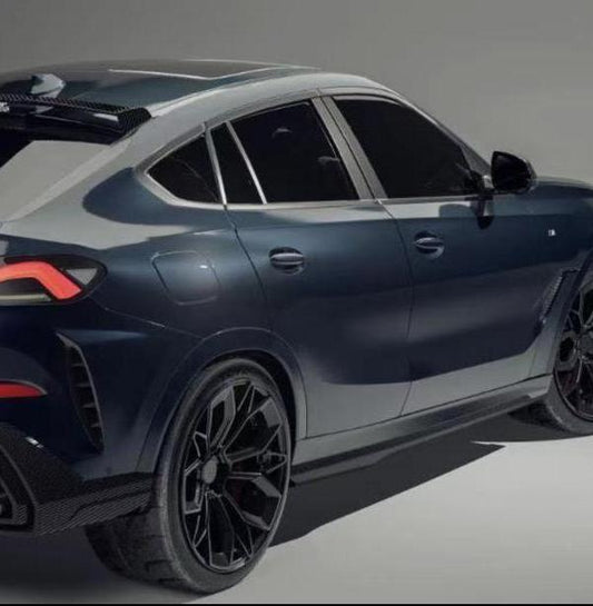 BMW X6 M60I M50I xDrive40i G06 (Fits Pre-LCI& LCI) 2020 2021 2022 2023 2024 & X6M X6MC F96 (Fits Pre-LCI& LCI) 2020 2021 2022 2023 2024 with Aftermarket Parts - Side Skirts Carbon Fiber / FRP from Future Design