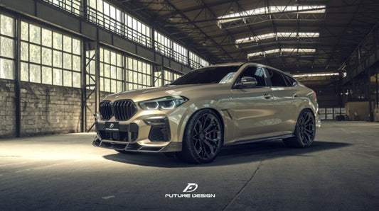 BMW X6 M60I M50I xDrive40i G06 (Fits Pre-LCI& LCI) 2020 2021 2022 2023 2024 & X6M X6MC F96 (Fits Pre-LCI& LCI) 2020 2021 2022 2023 2024 with Aftermarket Parts - Side Skirts Carbon Fiber / FRP from Future Design