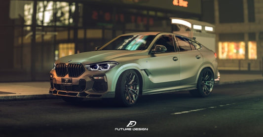 BMW X6 M60I M50I xDrive40i G06 (Fits Pre-LCI& LCI) 2020 2021 2022 2023 2024 & X6M X6MC F96 (Fits Pre-LCI& LCI) 2020 2021 2022 2023 2024 with Aftermarket Parts - Side Skirts Carbon Fiber / FRP from Future Design
