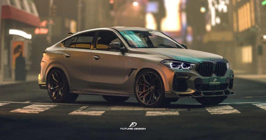 BMW X6 M60I M50I xDrive40i G06 (Fits Pre-LCI& LCI) 2020 2021 2022 2023 2024 & X6M X6MC F96 (Fits Pre-LCI& LCI) 2020 2021 2022 2023 2024 with Aftermarket Parts - Side Skirts Carbon Fiber / FRP from Future Design