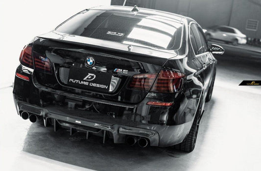 Future Design FD GT Carbon Fiber Rear Diffuser for BMW M5 & 5 series F10 F11 F18 520 528 535 with M-Package - Performance SpeedShop