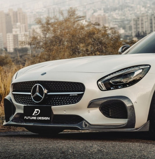 Future Design RT STYLE Carbon Fiber FRONT LIP SPLITTER Mercedes benz AMG GT GTS GTC C190 2015-ON - Performance SpeedShop