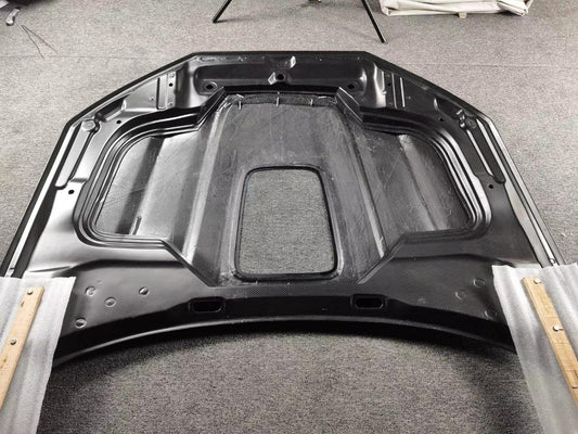 SD Carbon Fiber Tempered Glass Hood Bonnet For Audi A4 S4 2017-ON B9 B9.5 - Performance SpeedShop