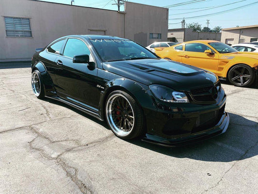 Aero Republic Mercedes Benz W204 C63 AMG Facelift IMP Style Transperant Tempered Glass Window Hood 2012-2014 Carbon Fiber / FRP