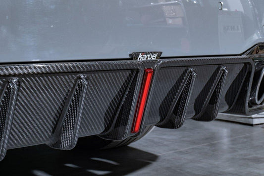 Audi S7 A7 (with s-line bumper) C8 2019-ON with Aftermarket Parts - V2 Style Rear Diffuser & Canards Pre-preg Carbon Fiber from Karbel Carbon