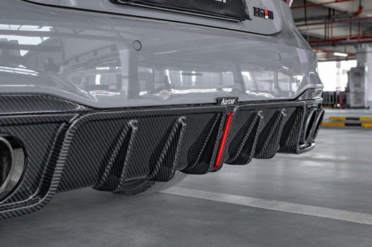 Audi S7 A7 (with s-line bumper) C8 2019-ON with Aftermarket Parts - V2 Style Rear Diffuser & Canards Pre-preg Carbon Fiber from Karbel Carbon