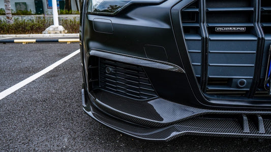Audi A6 Allroad C8 2020-ON with Aftermarket Parts - Upper Front Lip Pre-preg Carbon Fiber from Karbel Carbon