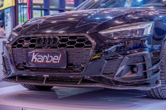 Audi S5 A5 (with s-line bumper, does not base model) B9.5 2020 2021 2022 2023 2024 with Aftermarket Parts - Upper Valences Carbon Fiber from Karbel Carbon