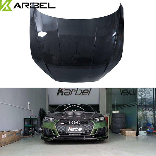 Audi RS5 S5 A5 B9 B9.5 2017-ON with Aftermarket Parts - Hood Pre-preg Carbon Fiber from Karbel Carbon