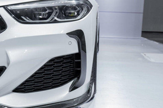 BMW 8 Series M850 840 (With M-Package Bumper) G14 G15 G16 2018-ON with Aftermarket Parts - Upper Valences Pre-preg Carbon Fiber from Karbel Carbon
