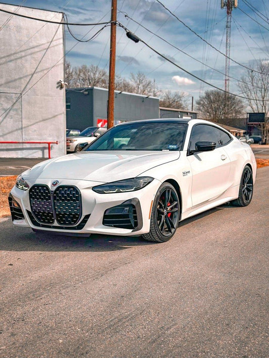 BMW 4 series 430i (with M-package bumper, does not fit base model) M440i G22 G23 2020-ON with Aftermarket Parts - Upper Valences Pre-preg Carbon Fiber from Karbel Carbon