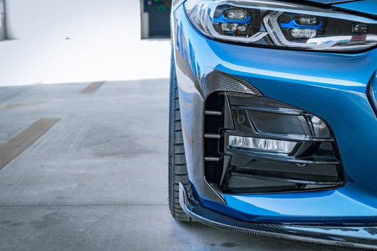 BMW 4 series 430i (with M-package bumper, does not fit base model) M440i G22 G23 2020-ON with Aftermarket Parts - Upper Valences Pre-preg Carbon Fiber from Karbel Carbon