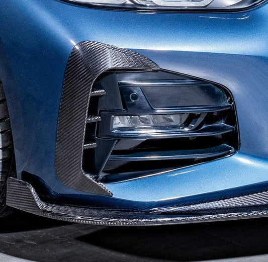 BMW 4 series 430i (with M-package bumper, does not fit base model) M440i G22 G23 2020-ON with Aftermarket Parts - Upper Valences Pre-preg Carbon Fiber from Karbel Carbon