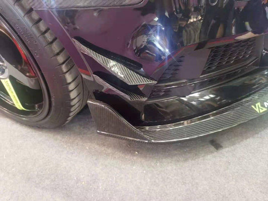 Audi S3 A3 8V/8V.5 2017 2018 2019 2020 with Aftermarket Parts - Front Canards Pre-preg Carbon Fiber from Karbel Carbon