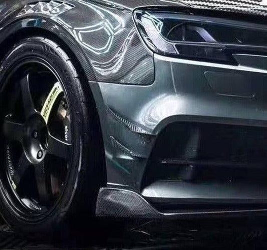 Audi S3 A3 8V/8V.5 2017 2018 2019 2020 with Aftermarket Parts - Front Canards Pre-preg Carbon Fiber from Karbel Carbon