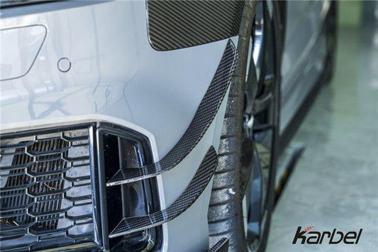 Audi RS3 8V 8V.5 2018 2019 2020 with Aftermarket Parts - Front Canards Carbon Fiber from Karbel Carbon