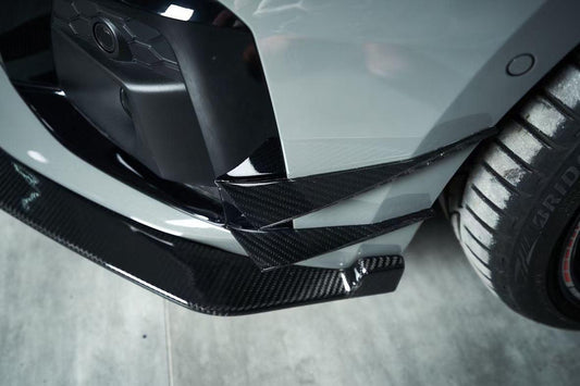 Audi S5 A5 (with s-line bumper, does not base model) B9.5 2020 2021 2022 2023 2024 With Aftermarket Parts - Compatible With OEM Upper Valences & Compatible With Karbel Upper Valences Style Front Canards Pre-preg Carbon Fiber from Karbel Carbon