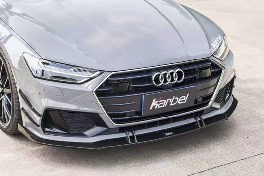 Audi S7 A7 (with s-line bumper) C8 2019-ON with Aftermarket Parts - Front Canards Pre-preg Carbon Fiber from Karbel Carbon