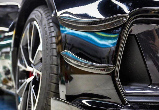 Audi S7 A7 (with s-line bumper) C8 2019-ON with Aftermarket Parts - Front Canards Pre-preg Carbon Fiber from Karbel Carbon