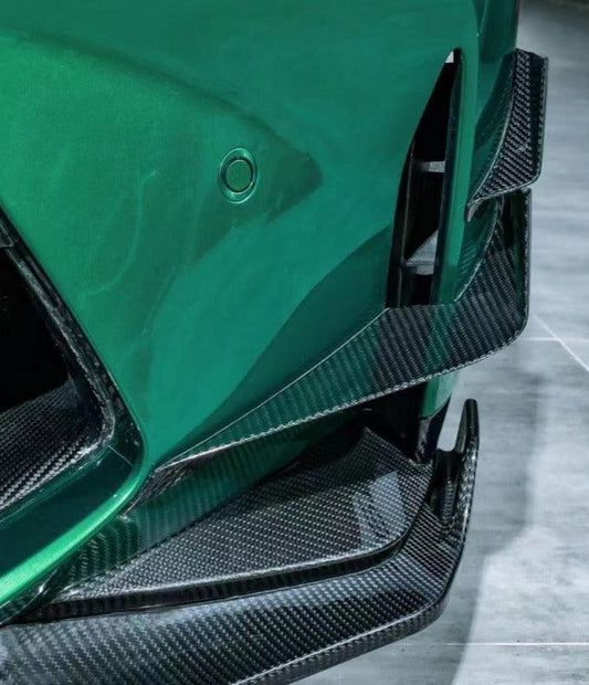BMW M3 G80 G81 2021-ON & M4 G82 G83 2021-ON with Aftermarket Parts - Front Canards Pre-preg Carbon Fiber from Karbel Carbon