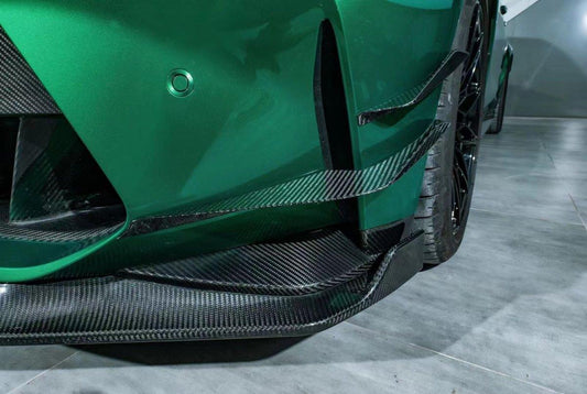 BMW M3 G80 G81 2021-ON & M4 G82 G83 2021-ON with Aftermarket Parts - Front Canards Pre-preg Carbon Fiber from Karbel Carbon