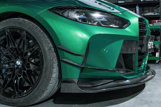 BMW M3 G80 G81 2021-ON & M4 G82 G83 2021-ON with Aftermarket Parts - Front Canards Pre-preg Carbon Fiber from Karbel Carbon