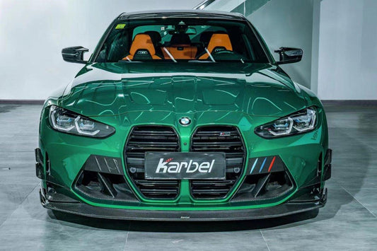 BMW M3 G80 G81 2021-ON & M4 G82 G83 2021-ON with Aftermarket Parts - Front Canards Pre-preg Carbon Fiber from Karbel Carbon