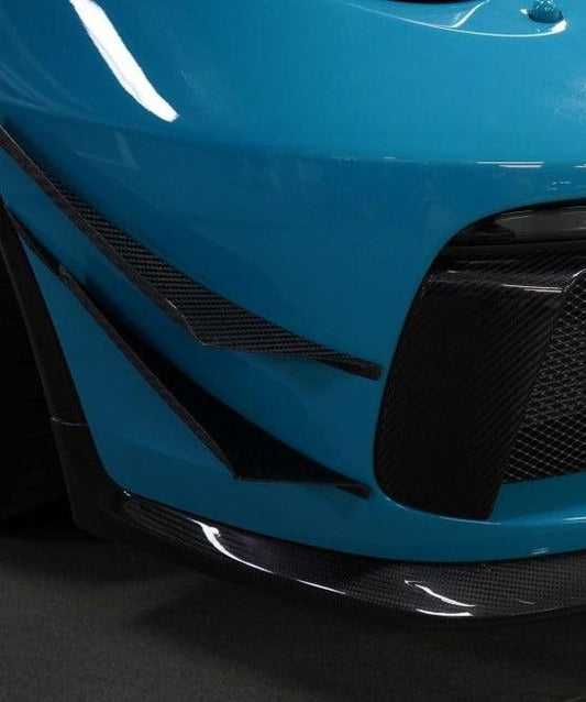 Porsche 911 991.2 GT3 2018 2019 with Aftermarket Parts - Front Canards Pre-preg Carbon Fiber from Karbel Carbon