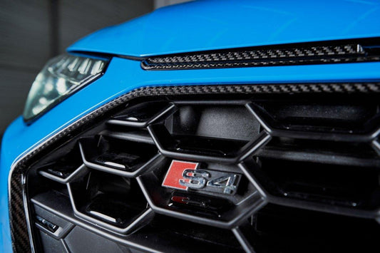 Audi S4 A4 S-line (with s-line bumper, does not fit base model) B9.5 2020 2021 2022 2023 2024 with Aftermarket Parts - Front Bumper Top Trim Pre-preg Carbon Fiber from Karbel Carbon
