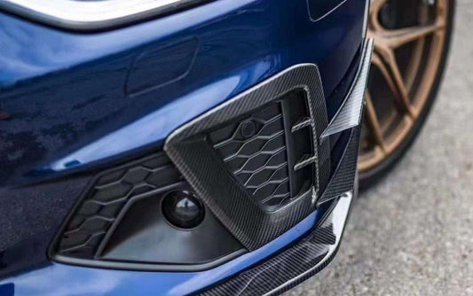 Audi S4 A4 S-line (with s-line bumper, does not fit base model) B9.5 2020-ON with Aftermarket Parts - Upper Valences Pre-preg Carbon Fiber from Karbel Carbon